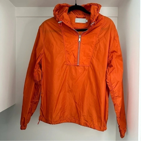 VINCE Orange Hooded Windbreaker Jacket SZ S - Picture 2 of 7